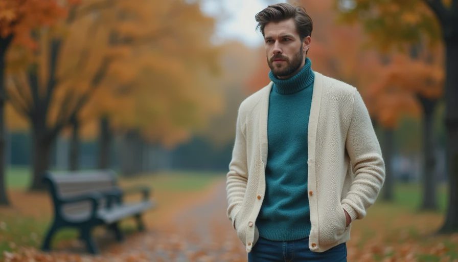 Illustration for men's clothing cardigan