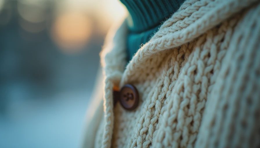 Visual context for men's clothing cardigan