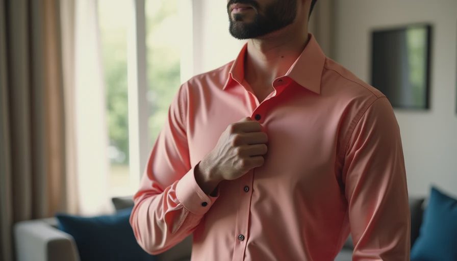 Visual context for silk shirt mens clothing